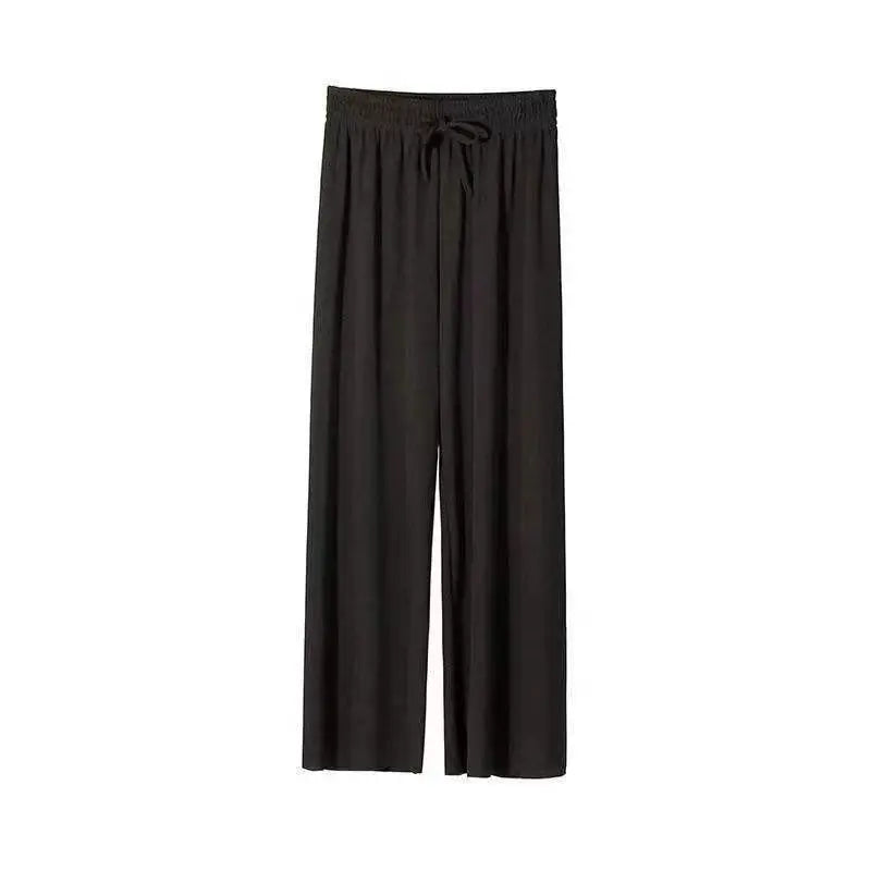 Women's Vertical Stripe Ice Silk Wide Leg Pants