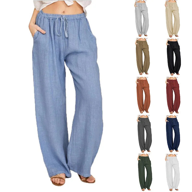 Loose Hemp Casual Pants