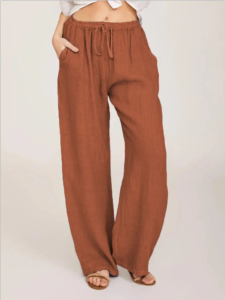 Loose Hemp Casual Pants