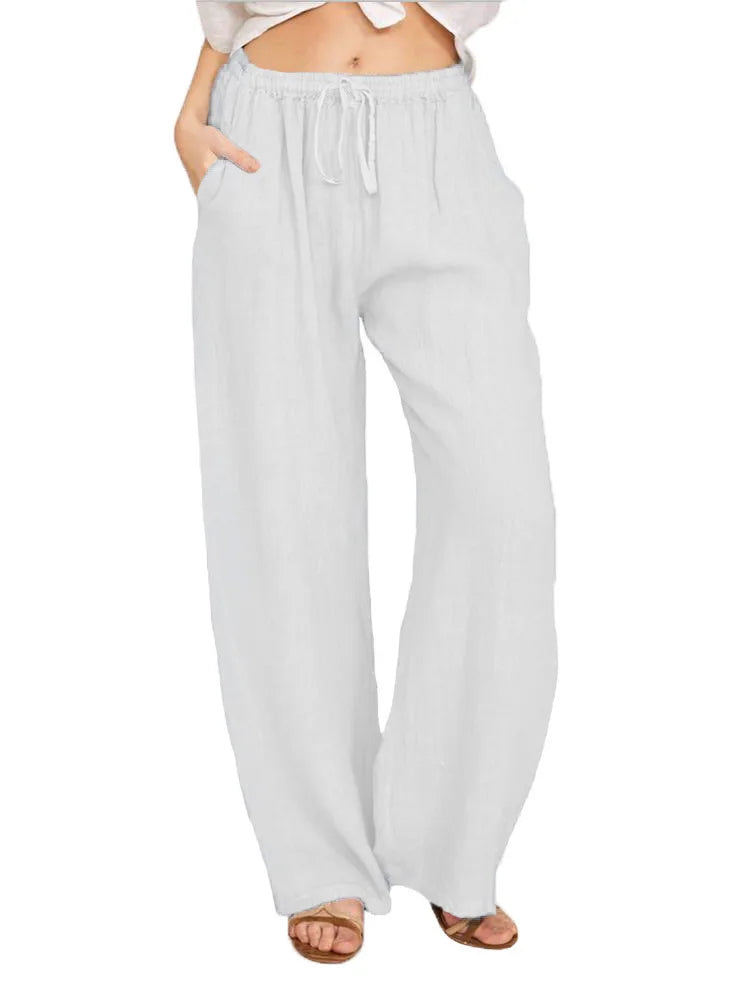 Loose Hemp Casual Pants